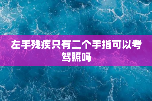 左手残疾只有二个手指可以考驾照吗