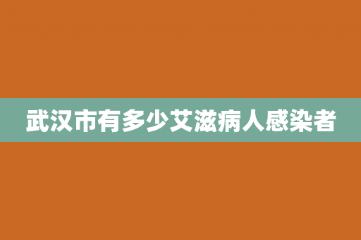 武汉市有多少艾滋病人感染者
