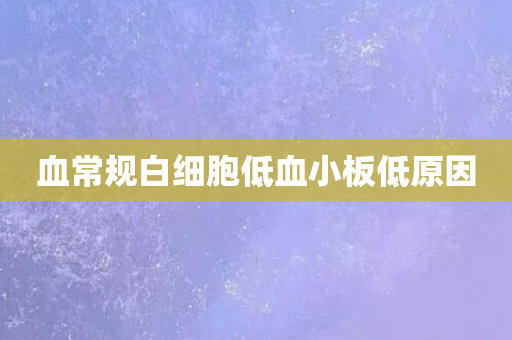 血常规白细胞低血小板低原因