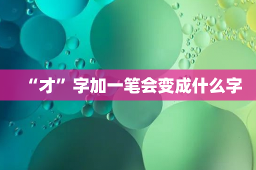 “才”字加一笔会变成什么字